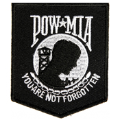 CP Black/White POW MIA Patch - 2.5x3 Inch