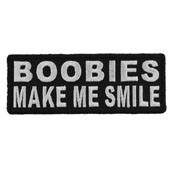 Boobies Make Me Smile Patch 4x1.5 Inch 