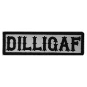 Dilligaf Patch Black On White - 3.5x1 inch