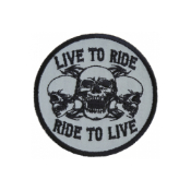 Live To Ride Ride To Live Three Skulls Patch 