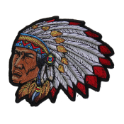 Native American Indian Head Dress Patch - 4x3.7 Inch