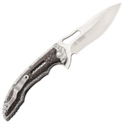 Ikoma Fossil Drop Point Blade Folding Knife