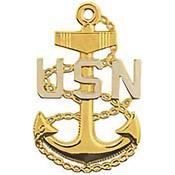 Eagle Emblems BDG USN Chief Pet. Off Bass - 1.75 Inch