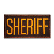 Eagle Emblems Sheriff Tab 2x4 Inch Gold Brown Patch