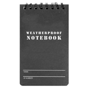 Military Style 3 Inch x 5 Inch Weatherproof Black Notebook