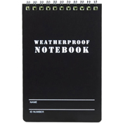 Military Style 4 Inch x 6 Inch Weatherproof Black Notebook