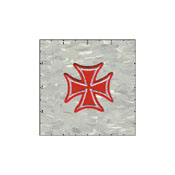 Maltese Cross Velveteen 2 Inches Red patch