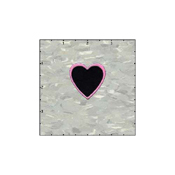 Fuzzy Dude Heart Black Middle Pink Neon
