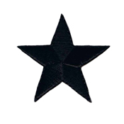 3 Inch Star Solid Black Patch