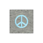 Peace Cutout 2.25 Inches Neon Blue Patch
