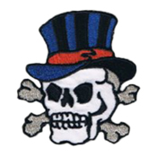 2.5 Inch Skull With Tophat Patch