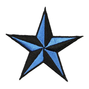 2 Inch Star 3-D Blue Patch