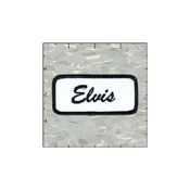 Name Tag Rectangle Elvis Black on White Patch