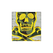 Skull Classic 6 Inches Yellow on Green Camo Patch