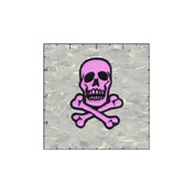 Skull Classic 2.75 Inches Black on Purple Patch