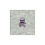 Skull Classic 1.5 Inches Black on Pink Patch