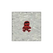 Skull Classic 1.5 Inches Red on Black Patch