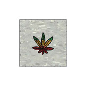 Leaf 1.75 Inches Rasta Patch