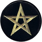 3 Inch Pentagram Gold Patch