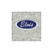 Name Tag Elvis White on Blue Patch