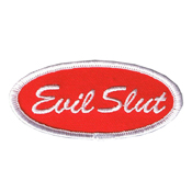 Fuzzy Dude Evil Slut Name Tag Patch