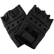 Leather Fingerless Biker Gloves