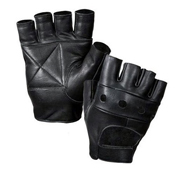 Leather Fingerless Biker Gloves