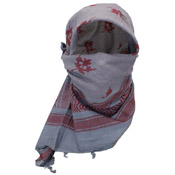Arab Shemagh Scarf Skull Flag Print - Grey
