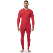 Classic Rib Knit Red Union Suit