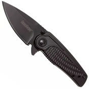 Spoke Black-Oxide Coated Plain Edge Folding Blade Knife