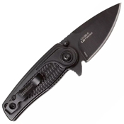 Spoke Black-Oxide Coated Plain Edge Folding Blade Knife