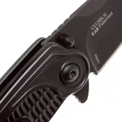 Spoke Black-Oxide Coated Plain Edge Folding Blade Knife