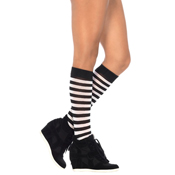 Leg Avenue Stripe Black And White Knee Highs