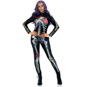 3D Floral Skeleton Catsuit Costume