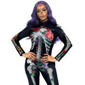 3D Floral Skeleton Catsuit Costume