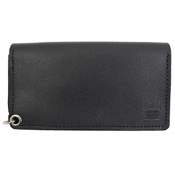 6 Inch Leather Biker Wallet - Black