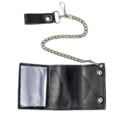 Tri-Fold Wallet with Chain Mud Flap Girl - Black