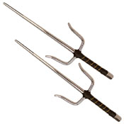 MC2310 Martial Art Leather Wrapped Handle Sai Set