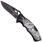 Dark Side Blades A001BGY Stonewash Finish Blade Folding knife