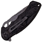 Dark Side Blades A001BGY Stonewash Finish Blade Folding knife