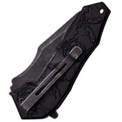 Dark Side Blades Skulls Assisted Folding Knife- Black Grey