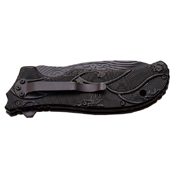 Dark Side 4.75 Inch Closed Folding Knife with Dragon Art