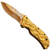 Dark Side 4.75 Inch Closed Folding Knife with Dragon Art