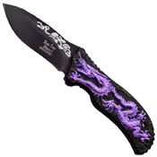 Dark Side 4.75 Inch Closed Folding Knife with Dragon Art