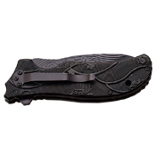 Dark Side 4.75 Inch Closed Folding Knife with Dragon Art