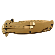 Dark Side Blades Tinite Coated & Etched Handle Folding Knife