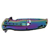 Dark Side Blades Tinite Coated & Etched Handle Folding Knife