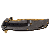 Dark Side Blades Tinite Coated & Etched Handle Folding Knife