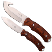 Elk Ridge ER-927BN Pakkawood Handle 2 Pcs Fixed Knife Set