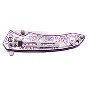 Femme Fatale Rose Texture Handle Folding Knife